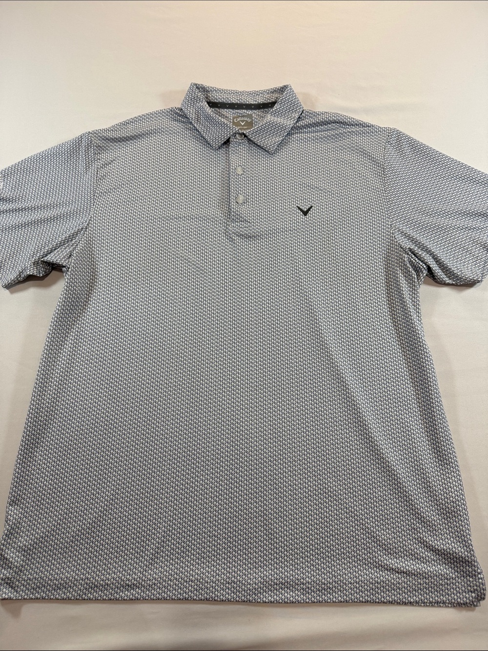 Callaway Men's Light Blue Micro-Pattern Golf Polo Size L